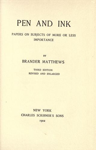 Cover of Pen and ink