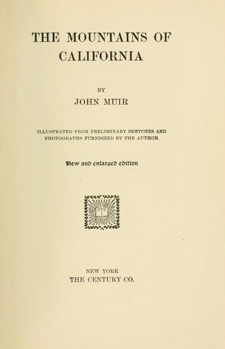 Cover of The mountains of California