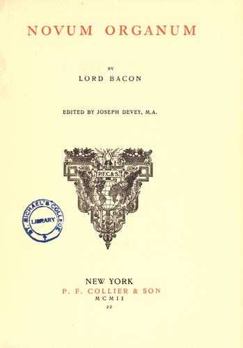 Cover of Novum organum