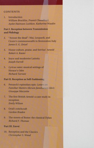 Cover of Reception and the classics