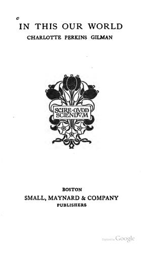 Cover of In this our world