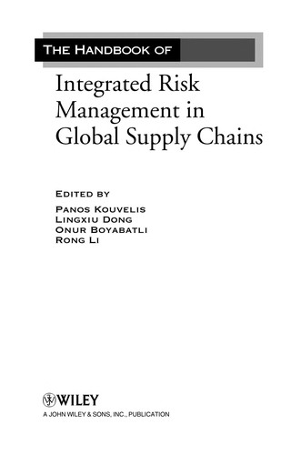 Cover of Handbook of integrated risk management in global supply chains