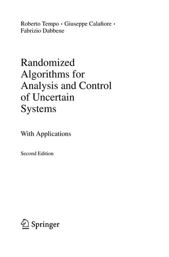 Cover of Randomized Algorithms for Analysis and Control of Uncertain Systems
