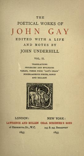 Cover of The poetical works of John Gay
