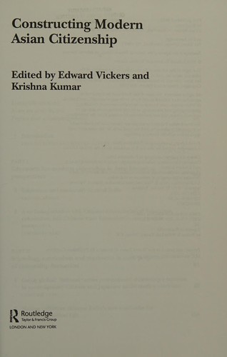 Cover of Constructing Modern Asian Citizenship