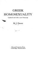 Cover of Greek Homosexuality