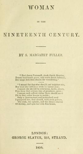 Cover of Woman in the nineteenth century