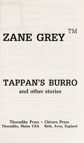 Cover of Tappan's burro, and other stories