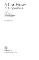 Cover of A short history of linguistics