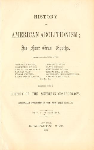 Cover of History of American abolitionism