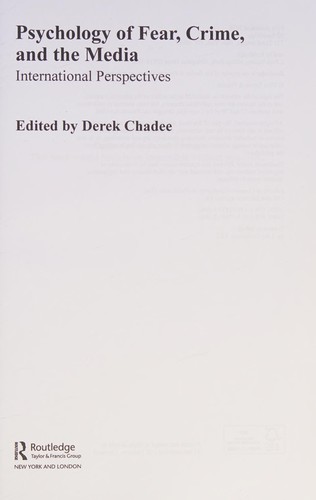 Cover of Psychology of Fear, Crime and the Media