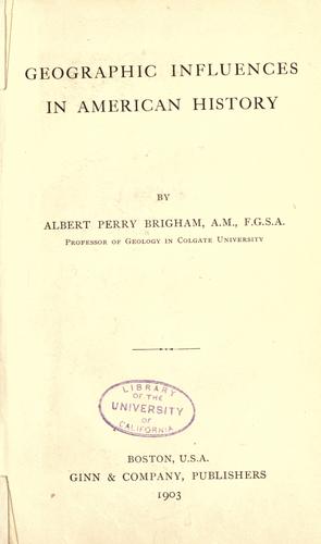 Cover of Geographic influences in American history