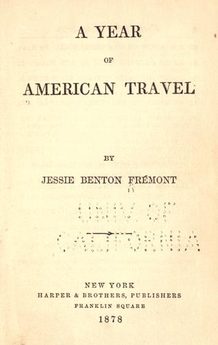 Cover of A year of American travel