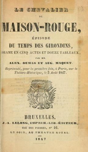 Cover of Le chevalier de Maison-Rouge
