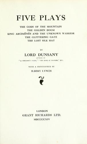 Cover of Five plays
