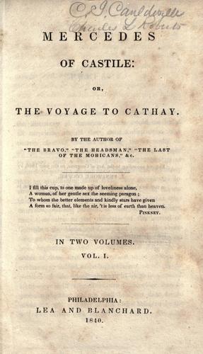 Cover of Mercedes of Castile, or, The voyage to Cathay