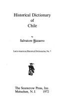 Cover of Historical dictionary of Chile