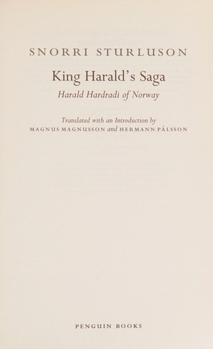 Cover of King Harald's saga