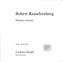Cover of Robert Rauschenberg