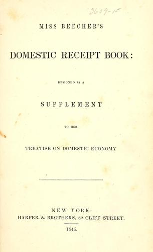 Cover of Miss Beecher's domestic receipt book