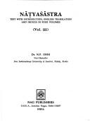 Cover of Nāṭyaśāstra