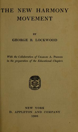 Cover of The New Harmony movement