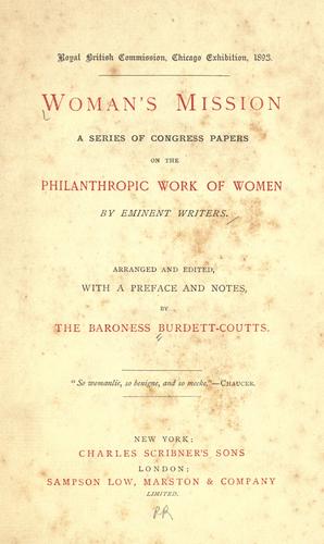 Cover of Woman's mission