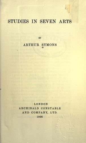 Cover of Studies in seven arts