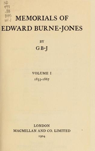 Cover of Memorials of Edward Burne-Jones
