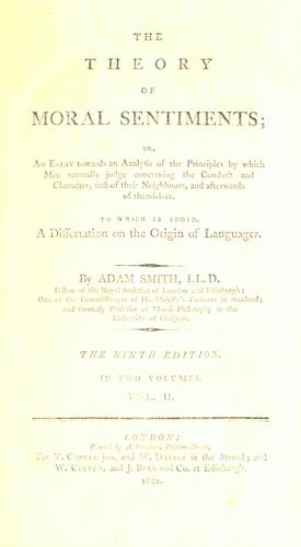 Cover of The theory of moral sentiments