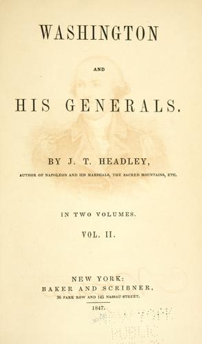 Cover of Washington and his generals