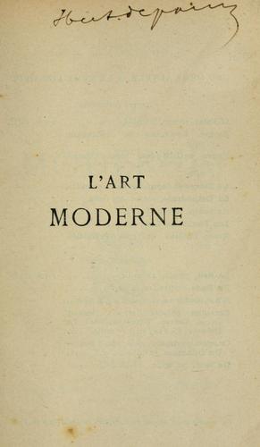 Cover of L'art moderne