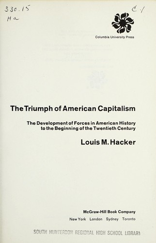 Cover of The triumph of American capitalism