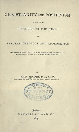 Cover of Christianity and positivism