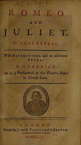 Cover of Romeo and Juliet, 1750