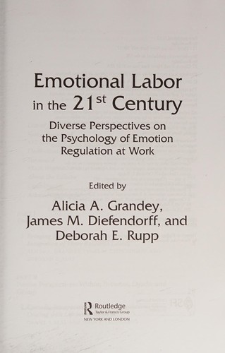 Cover of Emotional labor in the 21st century