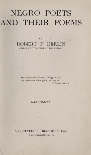 Cover of Negro Poets and Their Poems
