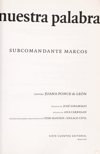 Cover of Nuestra arma es nuestra palabra