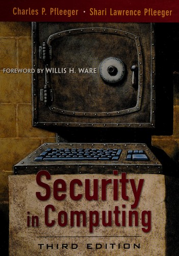 Cover of Security in computing