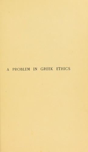 Cover of A problem in Greek ethics