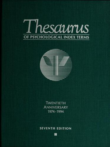 Cover of Thesaurus of psychological index terms