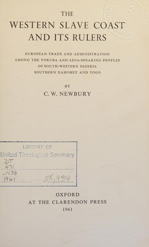 Cover of The western slave coast and its rulers
