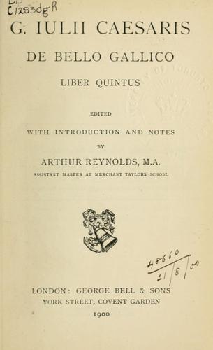 Cover of C. Iulii Caesaris Commentarii de bello gallico