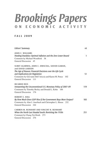 Cover of Brookings Papers on Economic Activity