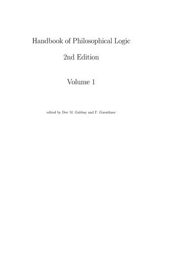 Cover of Handbook of philosophical logic