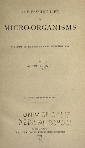 Cover of The Psychic Life of Micro-Organisms