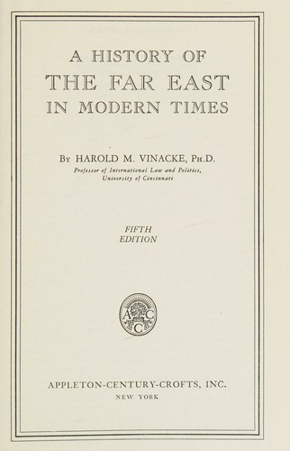 Cover of A history of the Far East in modern times