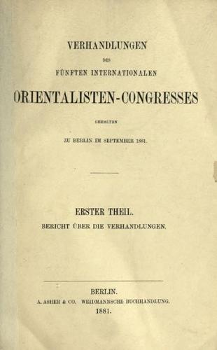 Cover of Verhandlungen des fünften Internationalen Orientalisten-Congresses