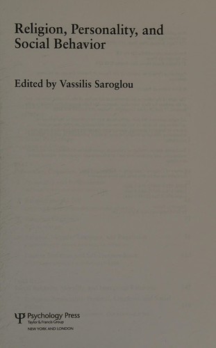 Cover of Religion, Personality, and Social Behavior