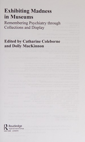 Cover of Exhibiting madness in museums